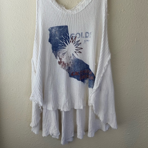 Free people M White California dreaming tank top - Picture 4 of 7